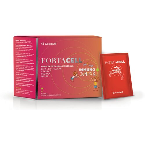 Goodwill Pharma Fortacell immuno junior pra&amp;scaron;ak, 15 kesica Slike