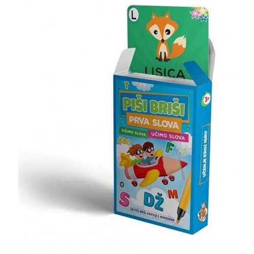 Odeon kids Edukativne karte pi&amp;scaron;i-bri&amp;scaron;i prva slova+marker Slike