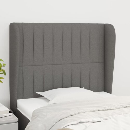  Uzglavlje s u&scaron;ima tamnosivo 93x23x118/128 cm od tkanine Cijene