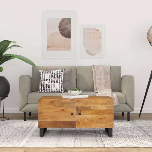  Klubska mizica 80x50x40 cm trden mangov les in inženirski les, (20713087) Slike