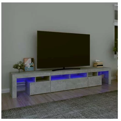  TV omarica z LED lučkami betonsko siva 230x36,5x40 cm