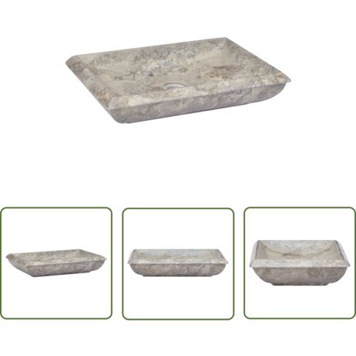 The Living Store Umivalnik siv 50x35x10 cm marmor - Umivalnik, (21744736) Cene