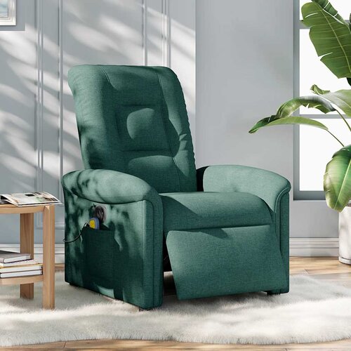Maison Chic Električni masažni naslanjač - Relax naslanjač temno zeleno blago, (22134326) Cene
