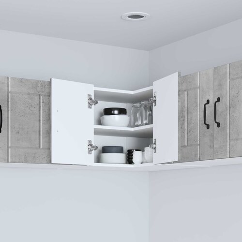  Zidni kutni ormar Lucca Betonska siva 57 x 57 x 40 cm Slike