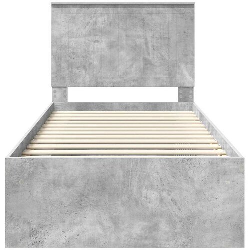  Okvir za krevet s uzglavljem Betonska siva 90 x 190 cm Slike