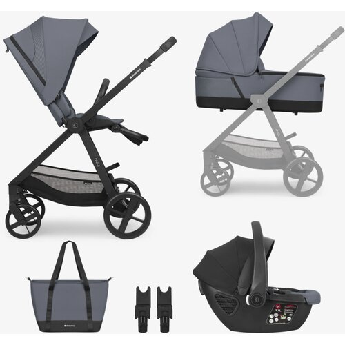 Kikka Boo Kolica Mia 3in1 set sa I-SIZE autosedi&amp;scaron;tem i tvrdom korpom Grey Slike