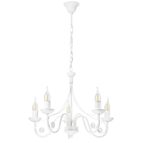  Beli luster na lancu DONATO 5xE14/40W/230V Slike