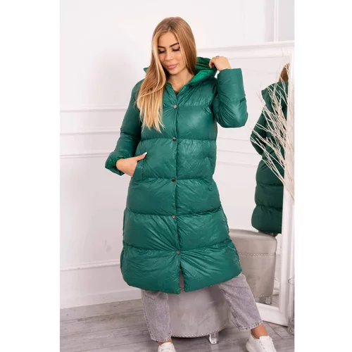 Kesi Quilted winter jacket with a hood green