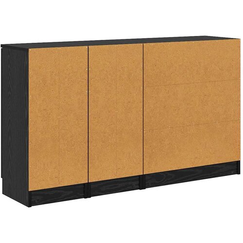  Komode 3 pcs Crni hrast 69 5 x 34 x 180 cm Konstruirano drvo Slike