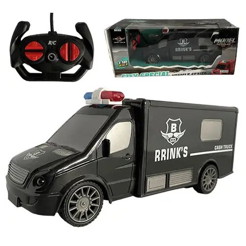 Magic Toys RC mini bus za prijevoz novca na daljinsko upravljanje sa svjetlosnim i zvučnim efektima 1:18, omjer Cene