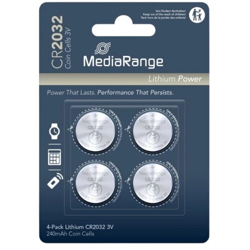  MediaRange Germany baterije CR2032 / 260mAh, 3V - pakovanje 1/4 Slike