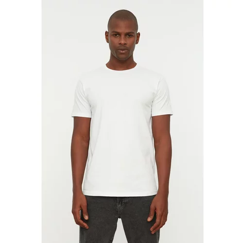 Trendyol White Men's Basic 100% Cotton Regular Fit Crew Neck T-Shirt