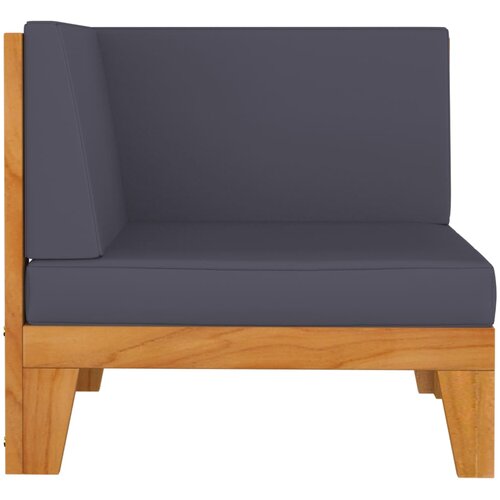 Maison Chic Sekcijski kotni kavč - Sofa - Kanape s temno sivimi blazinami trdna akacija, (21727220) Cene