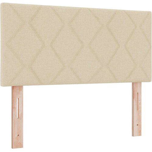  LED Box Spring Krevet s jastukom Krema 120 x 190 cm tkanina Slike