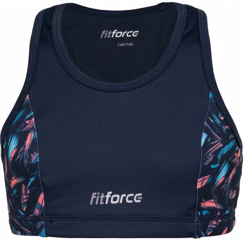 Fitforce REDONDA Fitness grudnjak za djevojčice, tamno plava, veličina