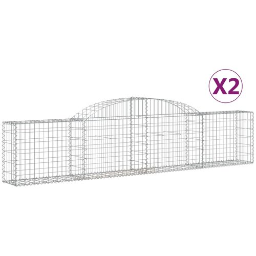  Lučne gabionske ko&amp;scaron;are 2 kom 300x30x60/80 cm pocinčano željezo Slike