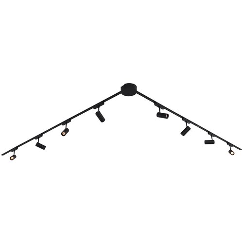 QAZQA Modern railsysteem met 8 spots zwart 1-fase 400 cm - Magnetic Gert Slike