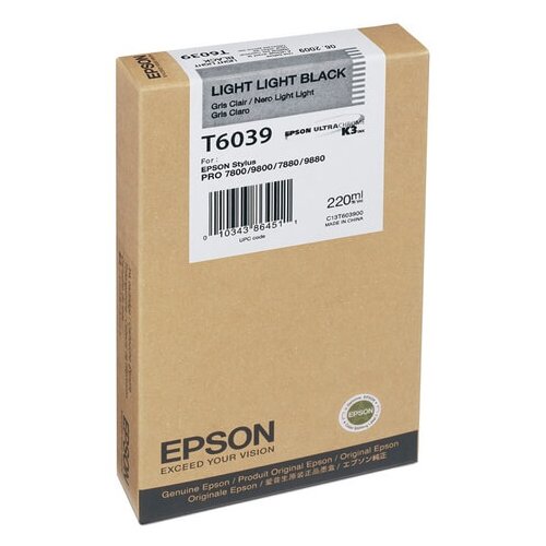 Epson kartu&scaron;a T6039 (C13T603900) (svetlo svetlo črna), original Cene
