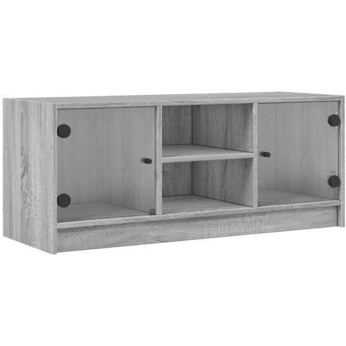 Maison Chic TV omarica - TV stojalo - Televizijska omarica s steklenimi vrati siva sonoma 102x37x42 cm, (21702196) Cene