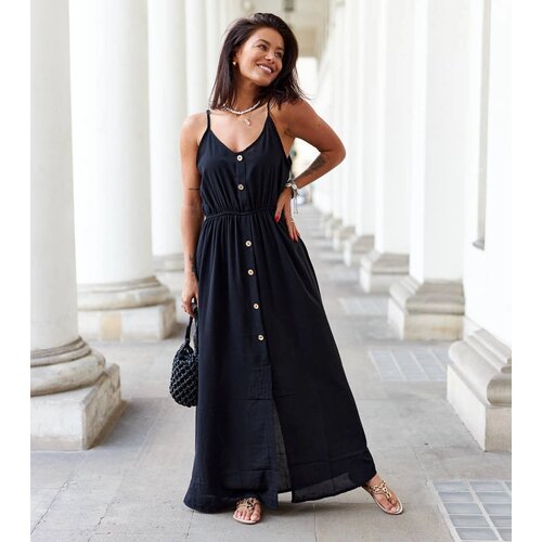 Gemre Black long dress with a slit Édouard Cene