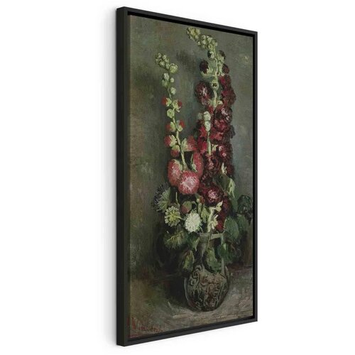  Slika - Vincent Van Gogh &ndash; Vase of Hollyhocks 60x120 U crnom drvenom okviru Cijene
