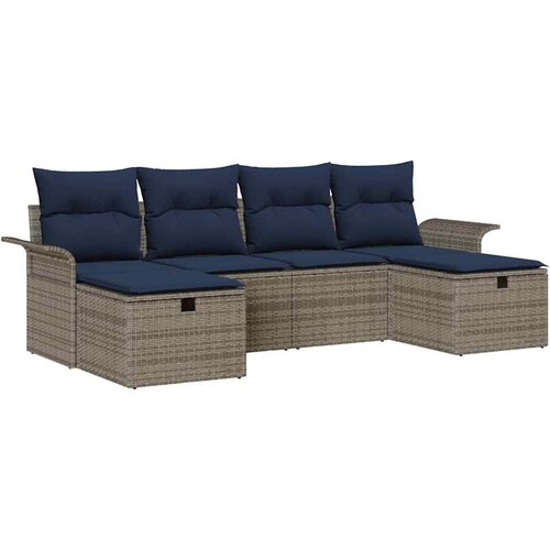  Sjedeća garnitura za vrt 6 kom. Poli ratan Bež 251 x 117 x 85 cm Slike