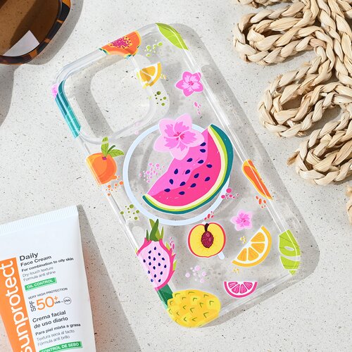  Maska za iPhone 16 Pro 6.3 Summer Fruits Print Magsafe Slike