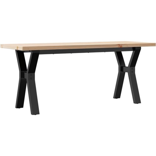 Maison Chic Klubska mizica - kavna mizica - Nizka mizica Y okvir 110x40x45,5cm trdna borovina lito železo, (21752383) Cene