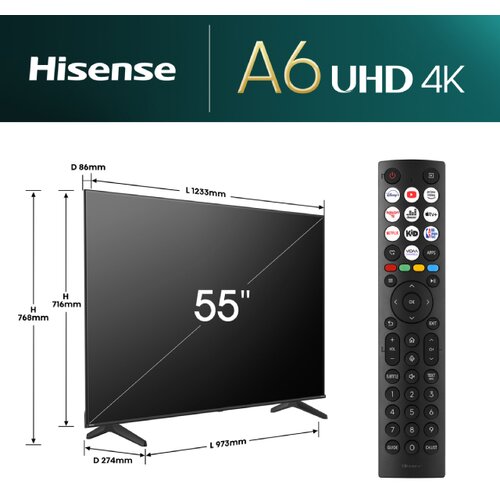 Hisense 55 inča 55A6N LED 4K UHD Smart TV outlet Cene