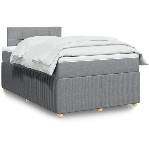 vidaXL Boxspring postelja z vzmetnico svetlo siva 120x190 cm blago Cene