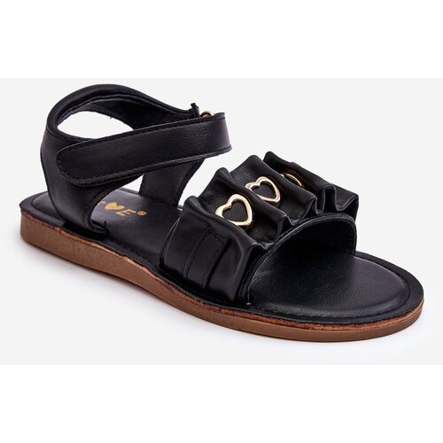 EVENTO Children's Sandals With Velcro Hearts Black Havana Cene