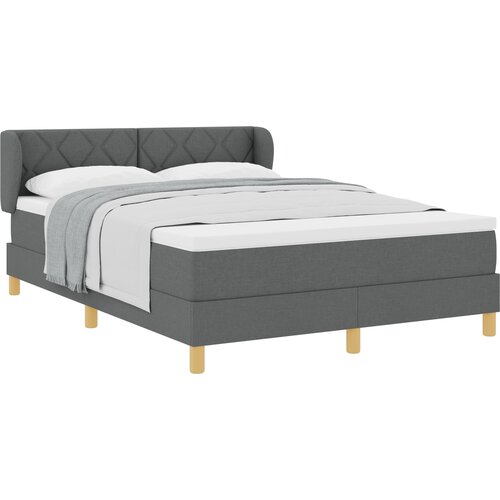 vidaXL Box Spring postelja z vzmetnico - Temno siva, 160x200 cm Tkanina Cene