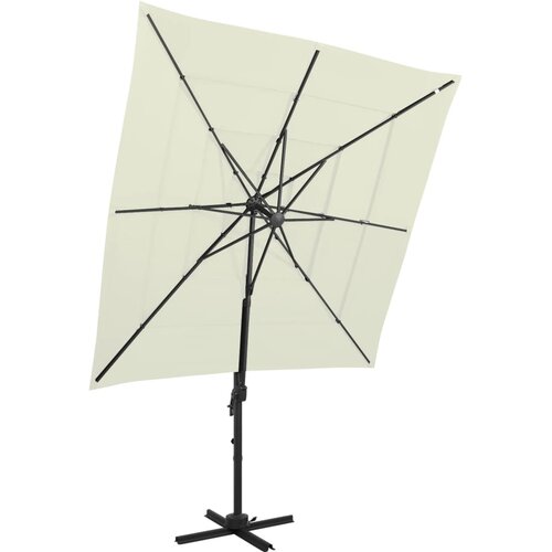  Vrtni suncobran s 4 razine i stupom 250 x 250 cm boja pijeska Cene