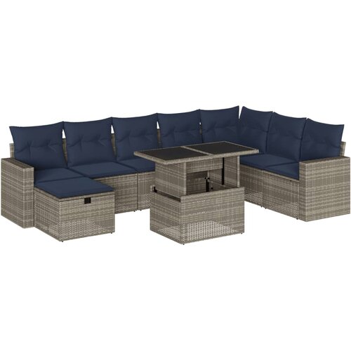  9-dijelni set vrtnih sofa s jastucima od poliratana bagrem Slike