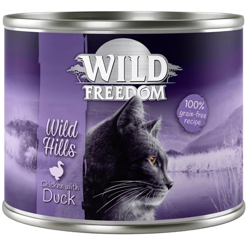 Wild Freedom Ekonomično pakiranje: Adult 12 x 200 g - Wild Hills - pačetina i piletina