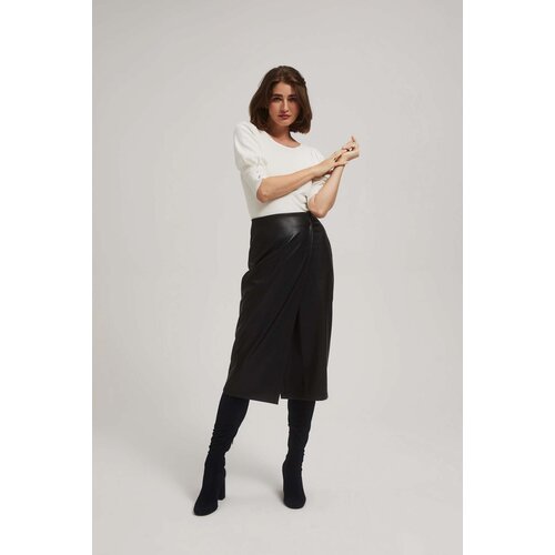 Moodo Midi skirt made of imitation leather Slike