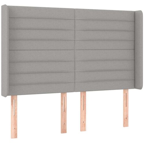  Box spring s madracem LED svjetlosivi 140x190 cm tkanina Slike