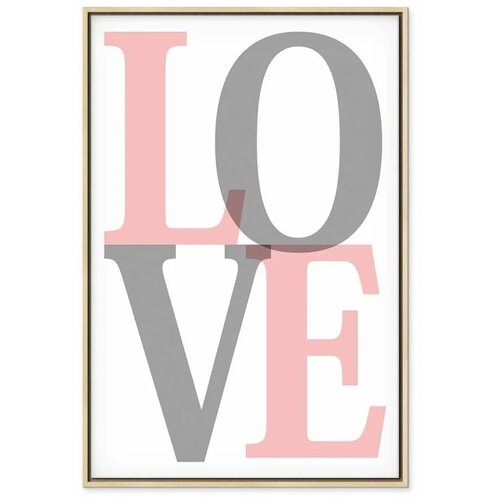  Slika - Grey Love (1 Part) Vertical 60x90 U prirodnom drvenom okviru Cene