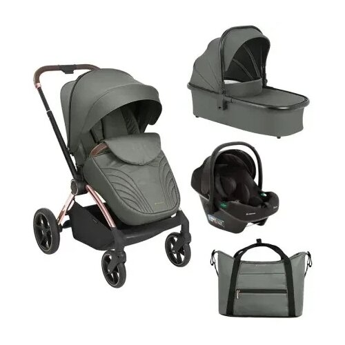 Kikka Boo Kolica Kara premium 3in1 set sa autosedi&amp;scaron;tem I-Prime I-size i tvrdom korpom Army Green ( KKB21166 SET ) Slike