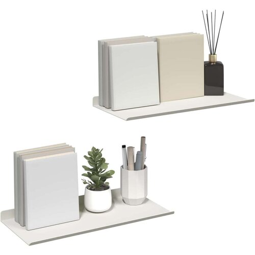  Polica na zidu s policom Zidne 2 pcs Bijelo 40 x 18 x 2 5 cm - Bijelo 40 x 18 cm 2 Slike