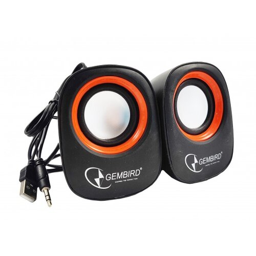 Gembird SPK-107 Stereo zvučnici USB pwr 3.5 mm, Crno-Narandžasti Cene