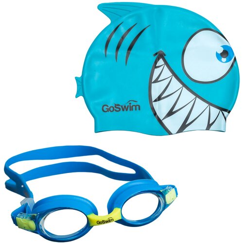 Goswim dečije naočare i kapa za plivanje plave Slike