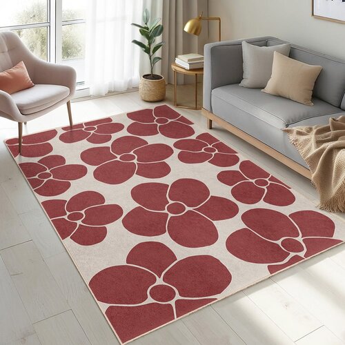 Mila Home Rdeča pralna preproga 60x100 cm Red Meadow &amp;ndash; Slike