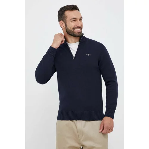 Gant Bombažen pulover mornarsko modra barva