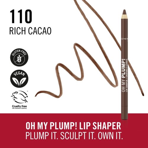 Rimmel London Oh My Plump! črtalo za ustnice odtenek 110 Rich Cacao 1.2 g Slike