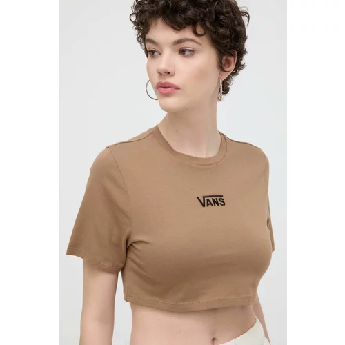 Vans Pamučna majica za žene, boja: smeđa
