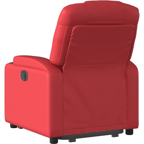 Naslonjač na podizanje od umjetne kože crveni Slike