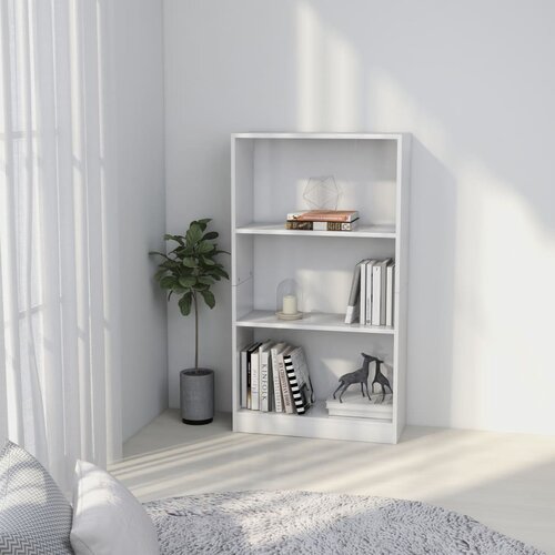 VidaXL knjižna omara 3-nadstropna bela 60x24x109 cm Slike