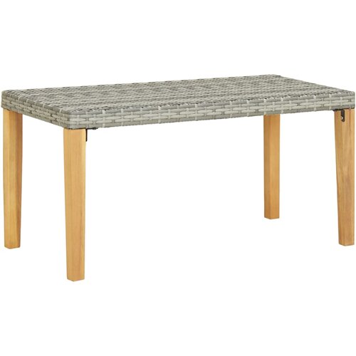 VidaXL Vrtna klop 120 cm siv poli ratan in trden akacijev les Slike
