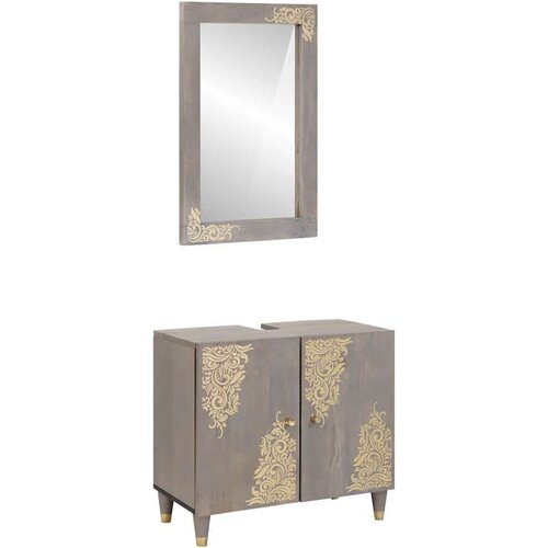 vidaXL Set namještaja za kupaonicu Zidne 2 pcs Siva 62 x 33 x 58 cm Cene